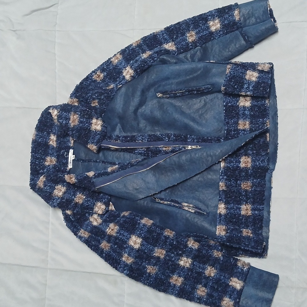 GUC Violetruby Blue and Tan Women's  Jacket Size Medium